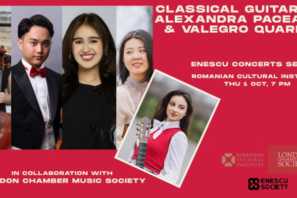 Alexandra Păceană și Cvartetul Valegro deschid cea de-a XX-a stagiune a Seriei de Concerte Enescu de la ICR Londra și stagiunea London Chamber Music Society