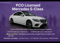 PCO Licenced Mercedes S-Class – PCO Drivers Wanted!