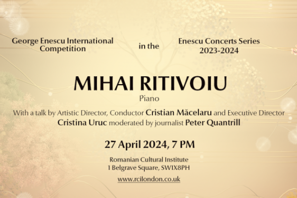 Dirijorul Cristian Măcelaru și pianistul Mihai Ritivoiu, ambasadori ai Concursului Internațional „George Enescu“ la Londra