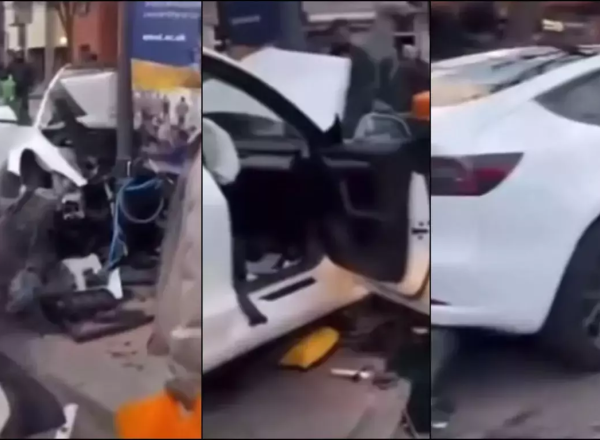 VIDEO - Șapte persoane rănite în Londra, după ce o Tesla a scăpat de sub control și a intrat pe trotuar