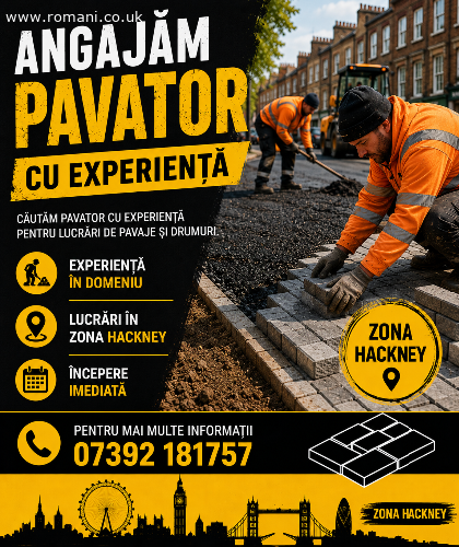 Angajam pavatori cu experienta zona Hackney