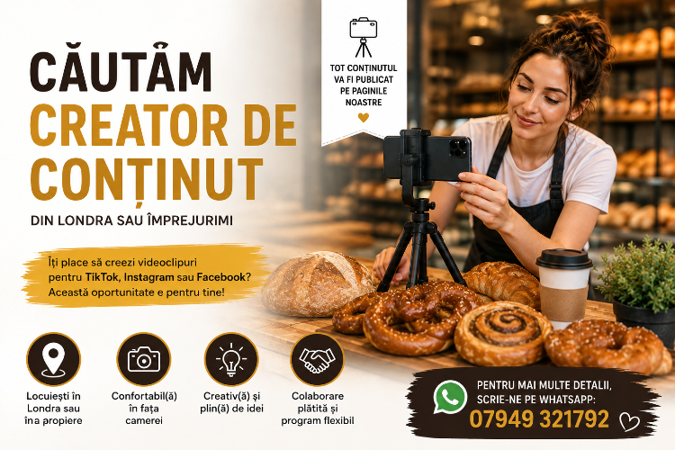 Căutăm Creator de Conținut pentru Social Media